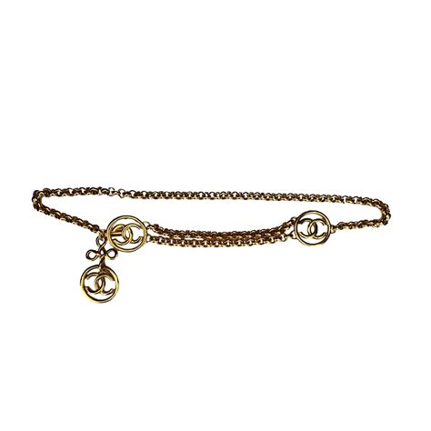 chanel logo chain belt